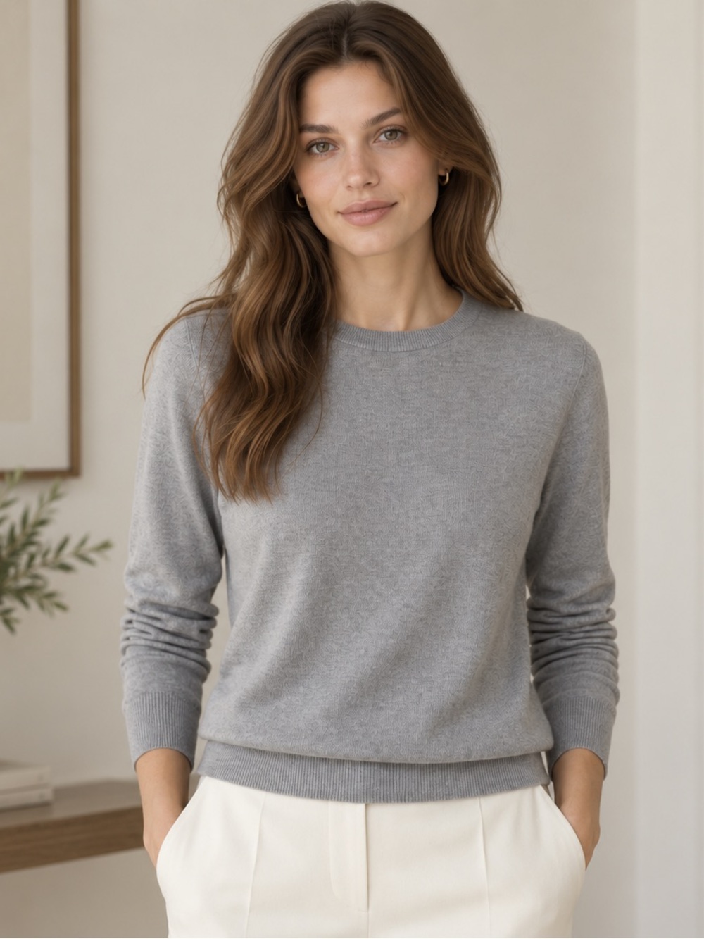 Banana Republic Luxury Blend 75% Silk Cashmere Gray Sweater Size M